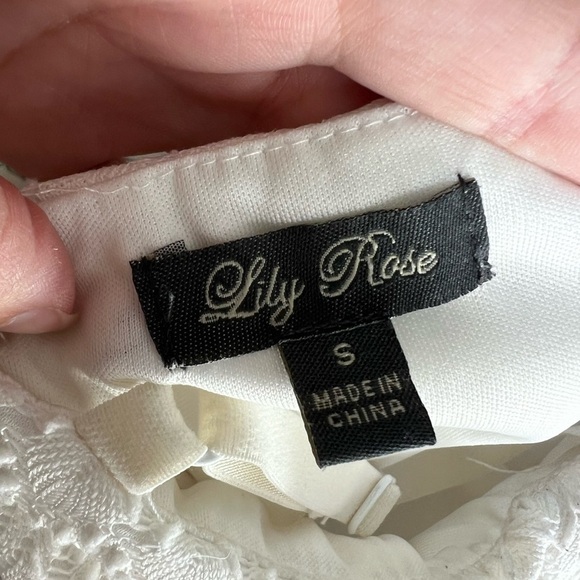 Lily Rose color block mixed textile maxi dress cream floral belt size small - Picture 12 of 16